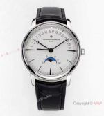 Swiss Copy Vacheron Constantin Patrimony Moon Watch White Dial with Retrograde Date